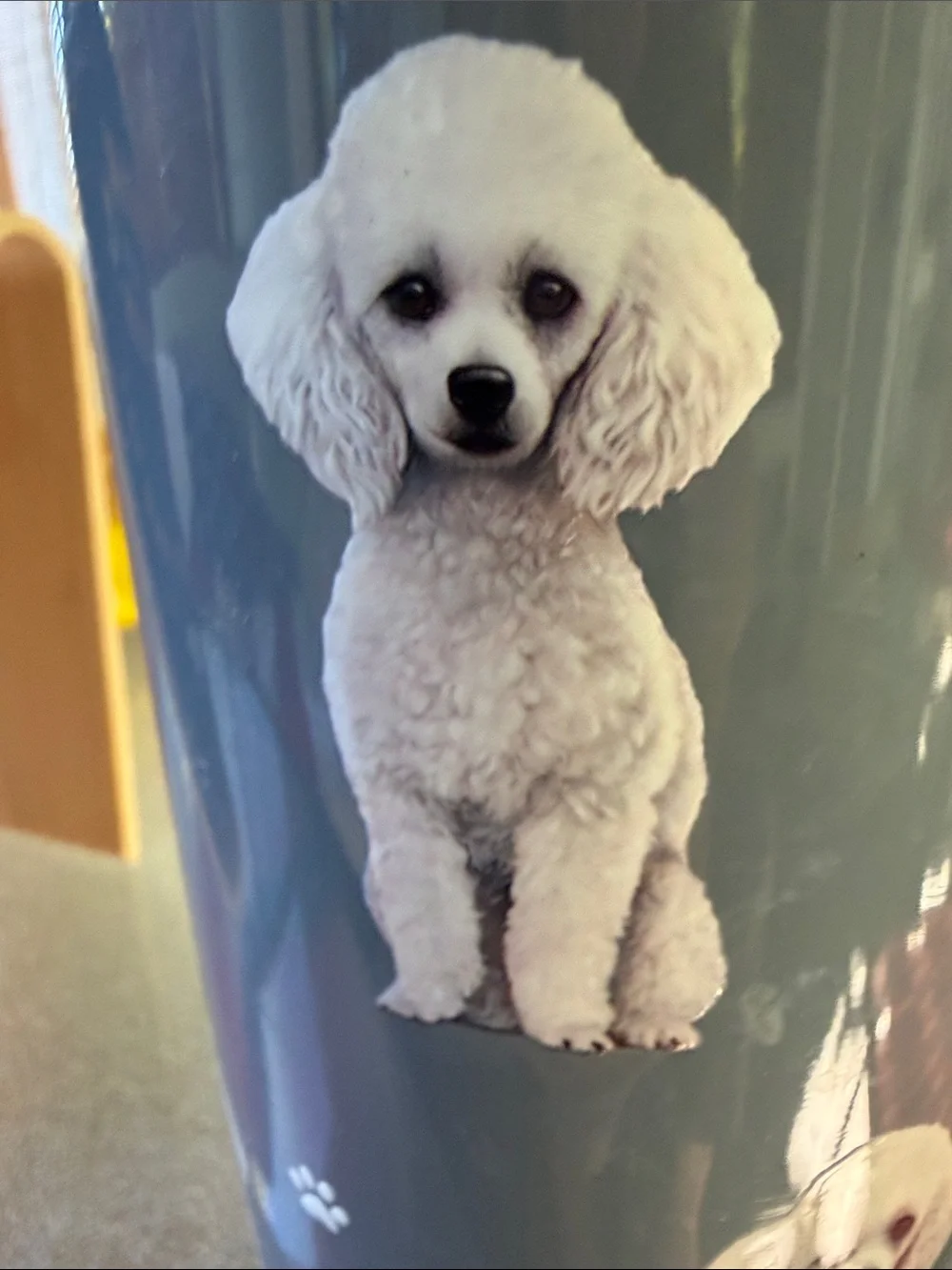 Serengeti Gray Poodle Paw-Print Travel Tumbler